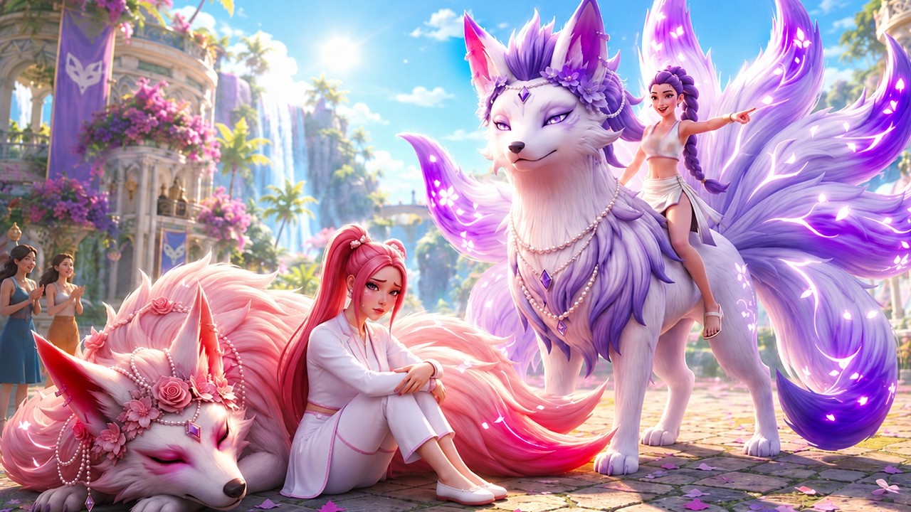 Rumi vs Mira in the Magic Nine Tailed Fox Racing Championship 🦊✨ Kpop Demon Hunters