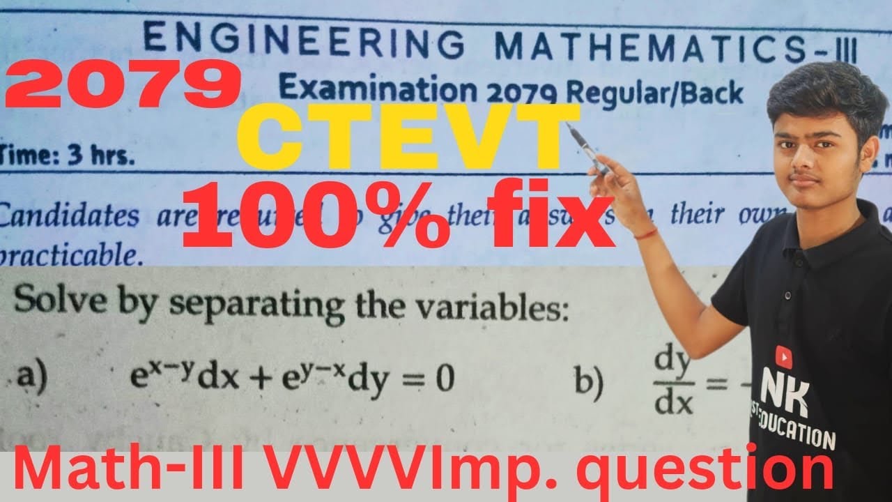 engineering mathematics 3rd semester important questions || 3rd sem engineering mathematics ctevt