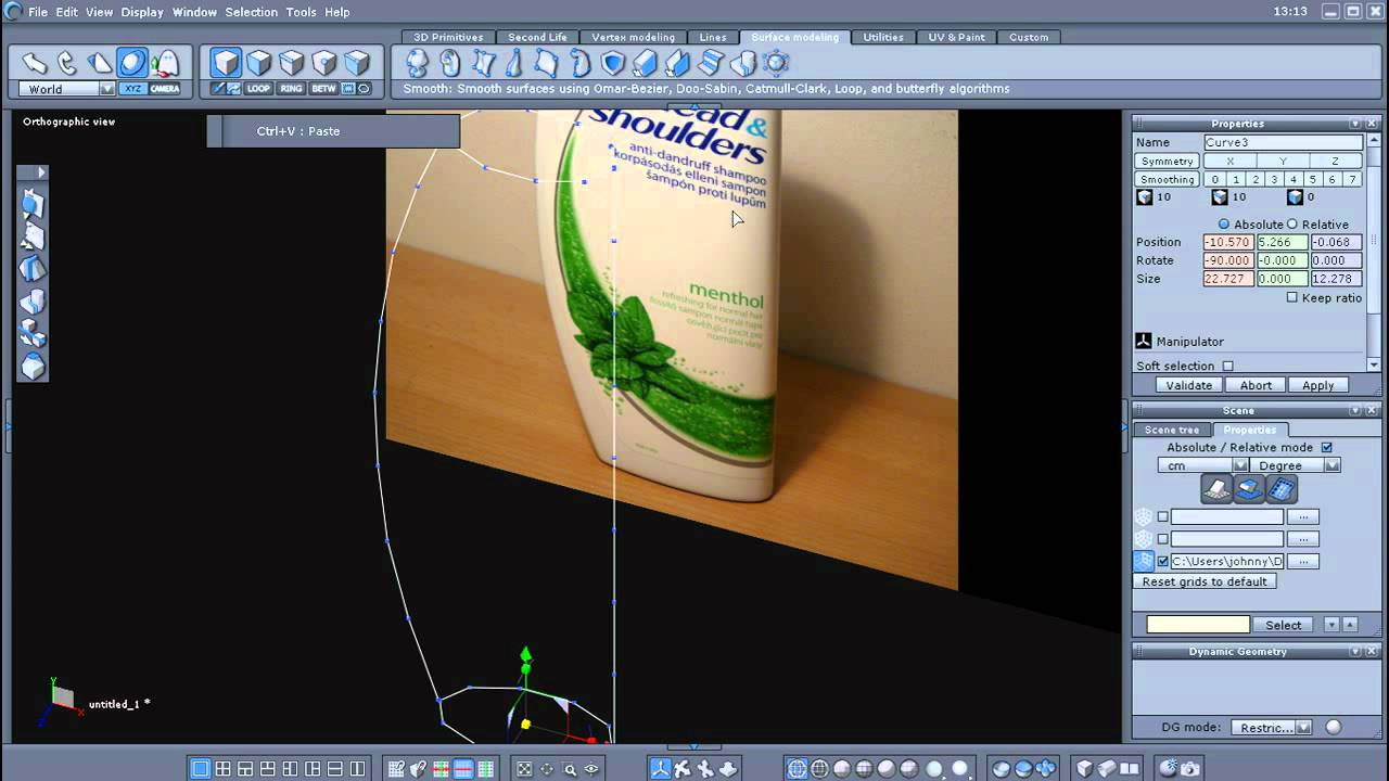 Curve modeling/Spline modeling ( Gordon Surface tool ) in Hexagon 2.5