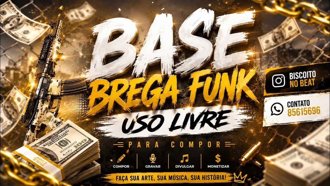 BASE DE BREGA FUNK USO LIVRE ATUALIZADA 2026 PARA COMPOR UM HIT (BISCOITO NO BEAT)