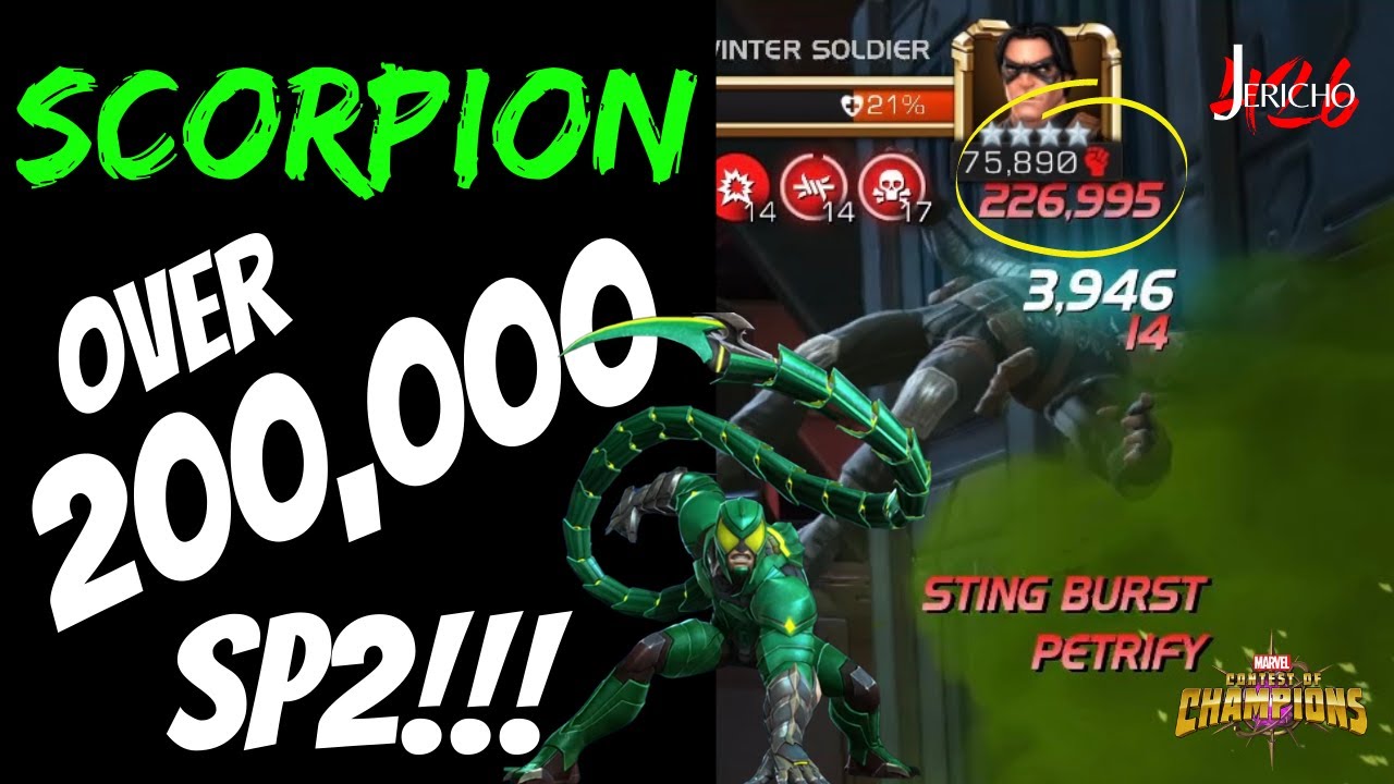 Scorpion Does Over 200,000 Damage from a Single Burst of Damage MCOC Marvel Contest of Champions