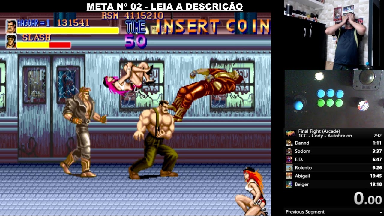 LIVE 01/03 -  META FINAL FIGHT: ZERAR EM 19M49S SEM CONTINUE.