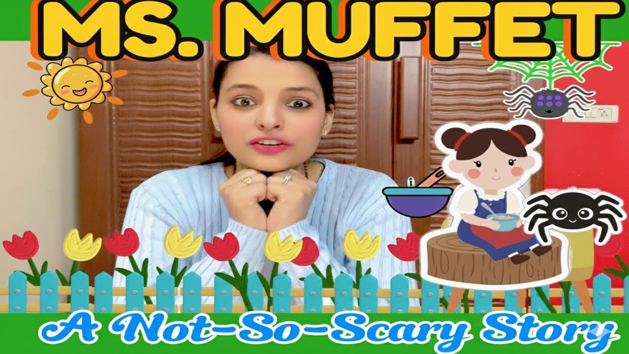 Little Miss Muffet | Story+Nursery Rhyme for Kids | Preschool English Learning |A Not So Scary story