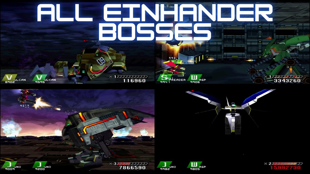 Every Boss in Einhander (PS1) Gameplay