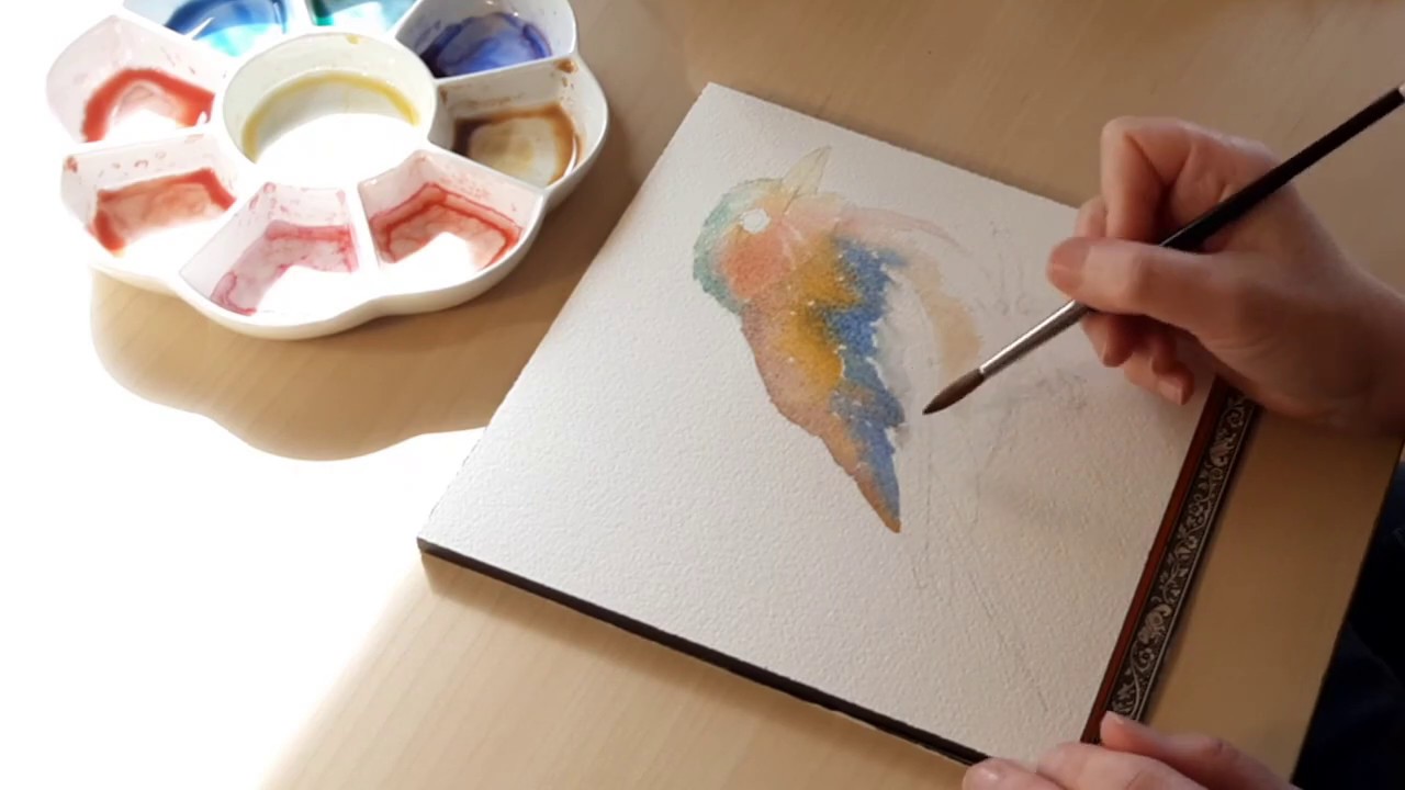 Tutorial Pintura de pássaro em aquarela