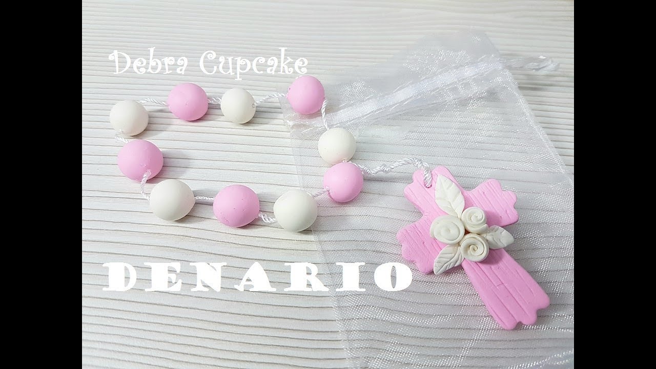 Denario en Cerámica al Frió.- Recuerdos para Bautizos, P. Comunión ó Misas.