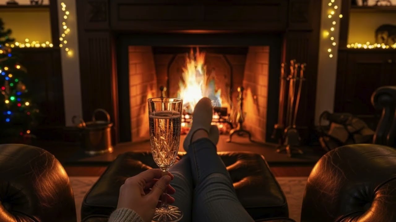 New Year Jazz 2026 🎷 Warm Winter Coffee Shop Music with Snowfall & Fireplace