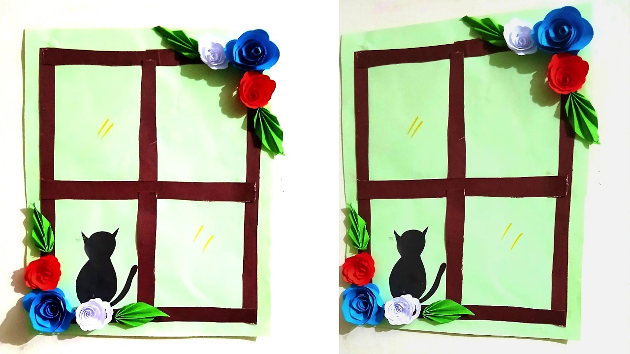colour paper wall hanging craft ideas||wall hanging paper craft ideas for living room