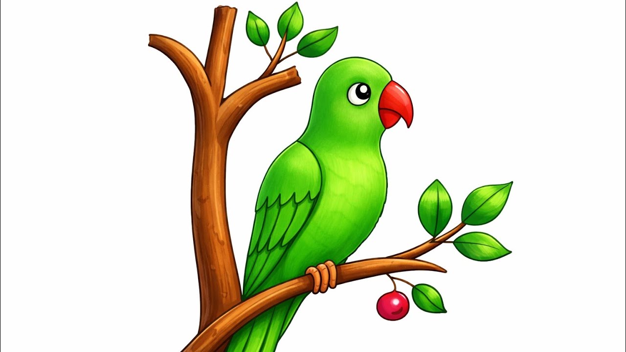 Beautiful Parrot Drawing | Realistic Parrot Art Step by Step | Bird Drawing|Parrot Art|