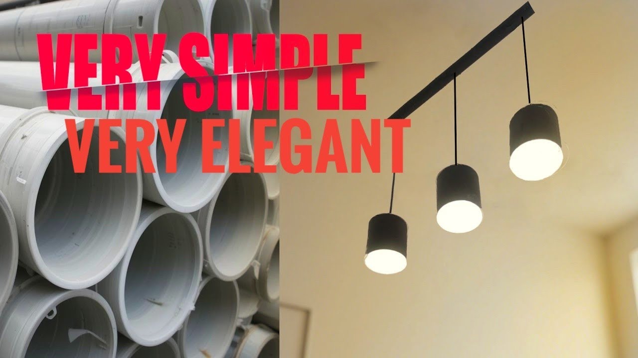 How to make LED Ceiling Lamp from PVC, DIY cafe lamp from PVC Pipes
