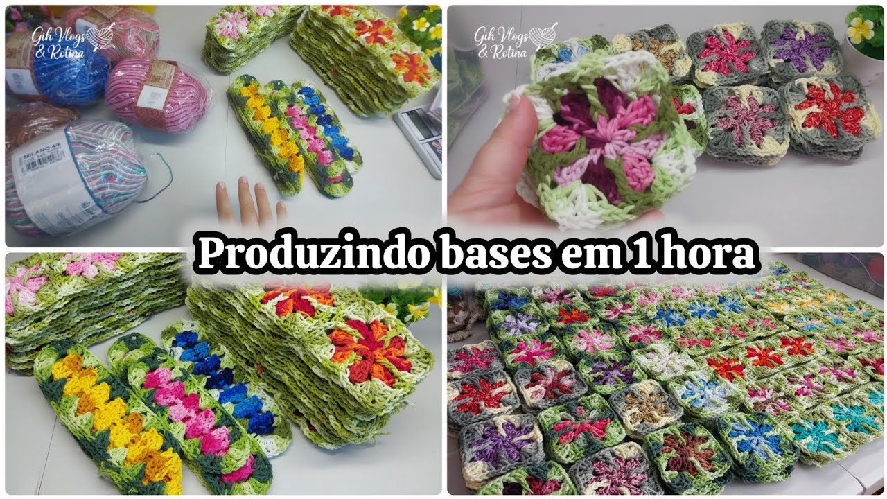 💕 Bases para 41 pares de tapetes cores variadas #produzindobasesem1hora 
