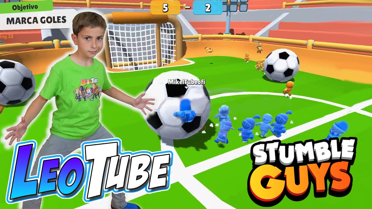 Leo juega Futbol en STUMBLE GUYS con Mikel