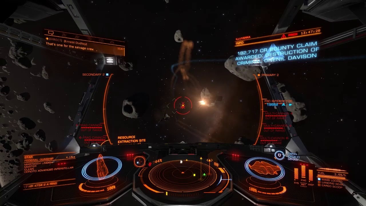 Elite Dangerous 3.1  Krait MkII Haz Res bounty hunting + build