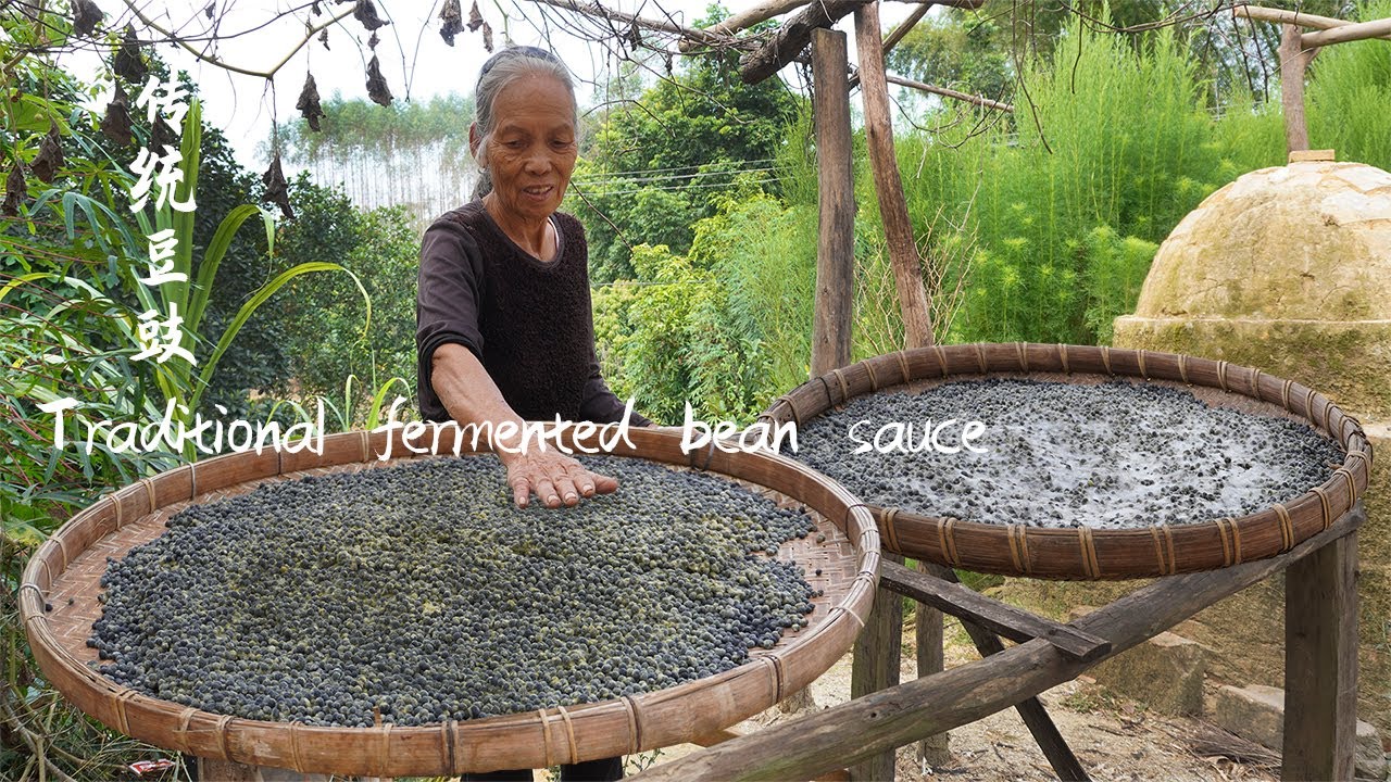 農村傳統豆豉，10斤豆用8天發霉發酵，做一次能吃一年Grandma making traditional Chinese tempeh and chinese food | 广西 美食 | 玉林阿婆