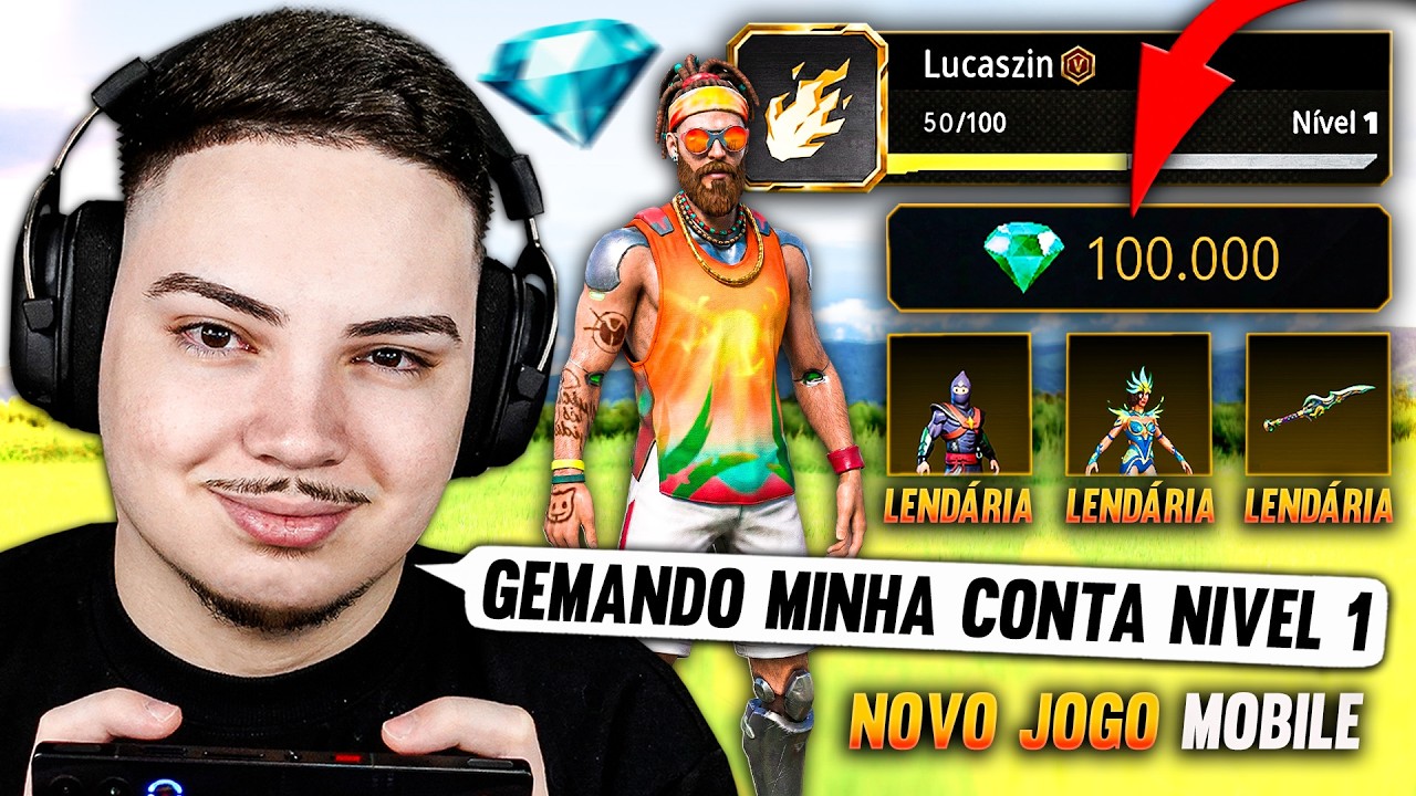 💎GEMANDO Minha CONTA NÍVEL 1 no NOVO JOGO do @PlayHard o PRIME RUSH 🔥 (Liberei todas skins do Jogo)