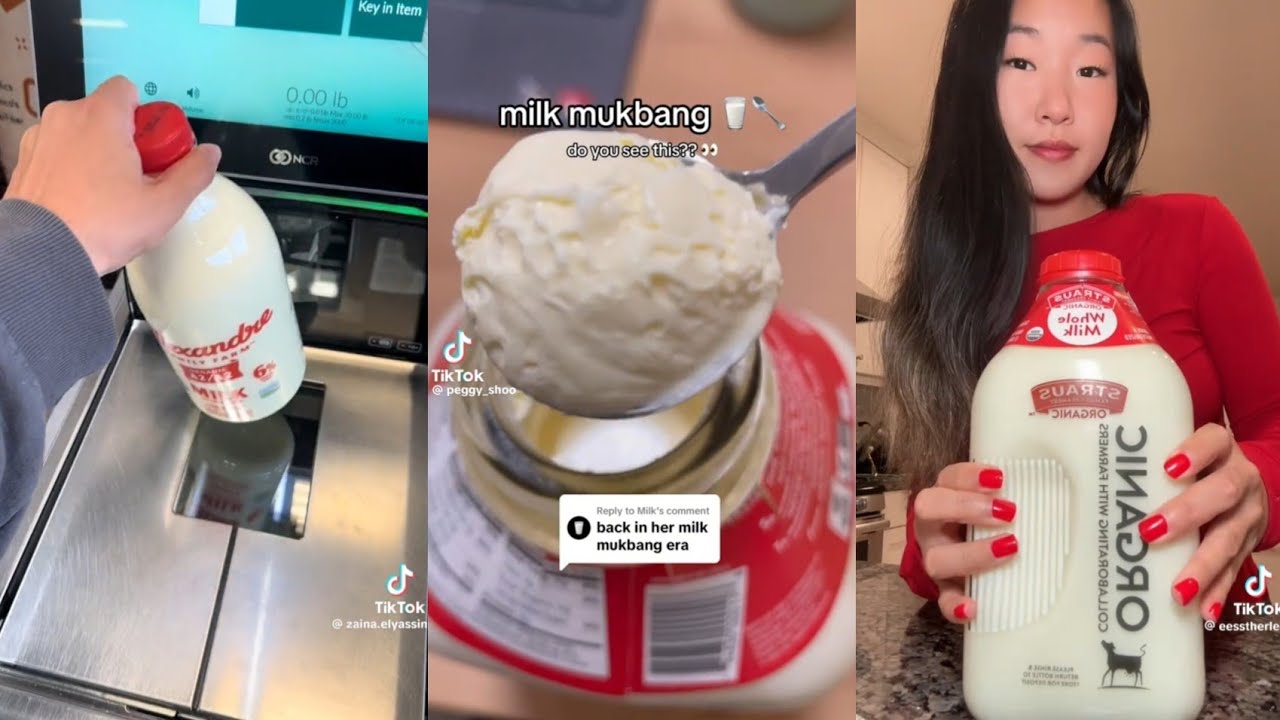 Milk Talk 🥛 Tiktok Completion || #mukbang #milk  #creamtopmilk