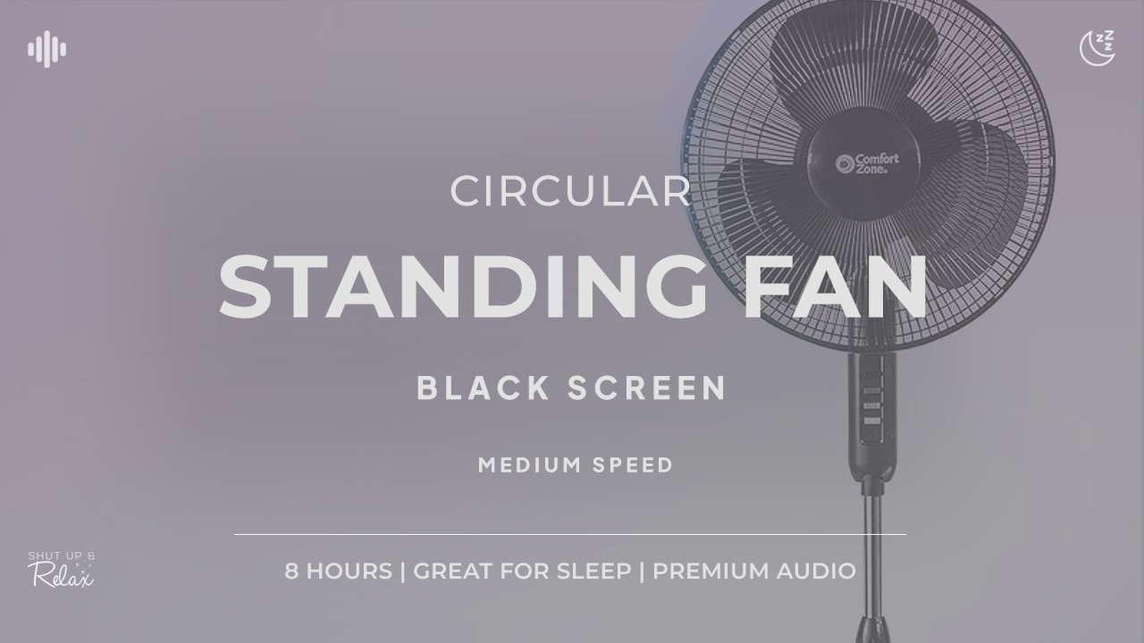 Standing Fan Noise | Soft Airflow Sound (8 Hours) | Black Screen