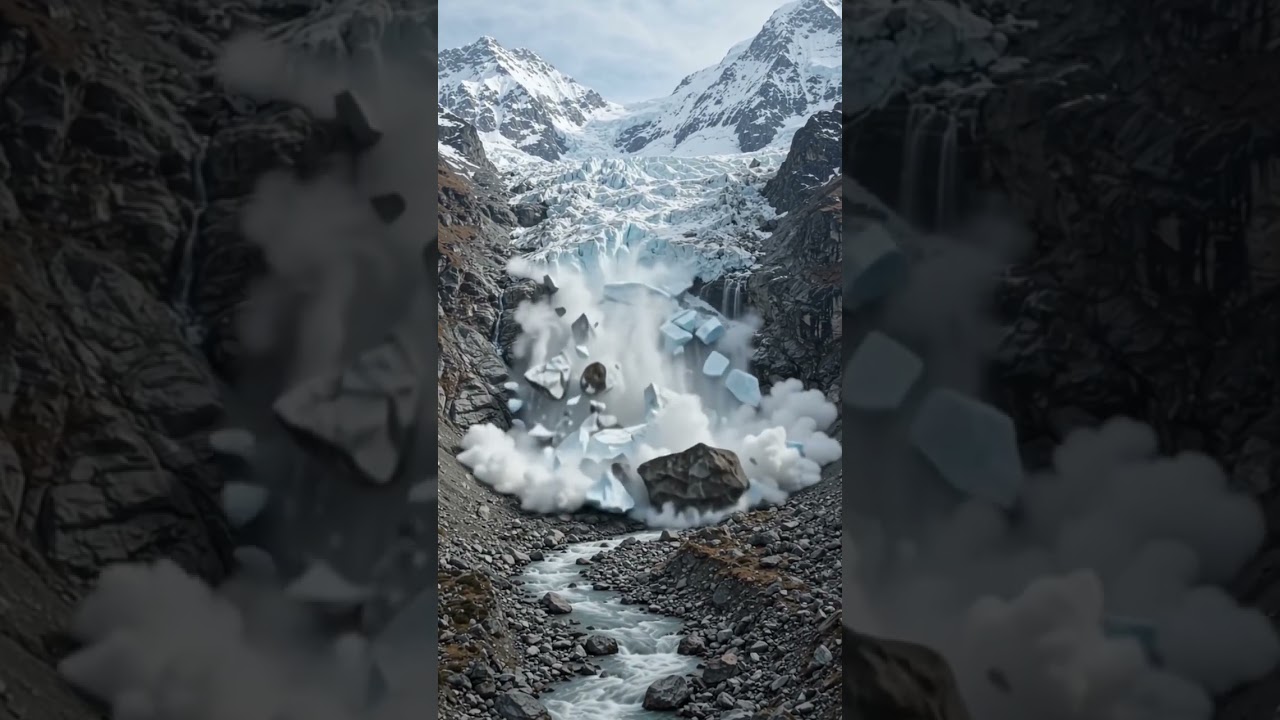 How a Himalayan Flash Flood Happens 🌊🏔️ | AI Disaster Visualization #Shorts