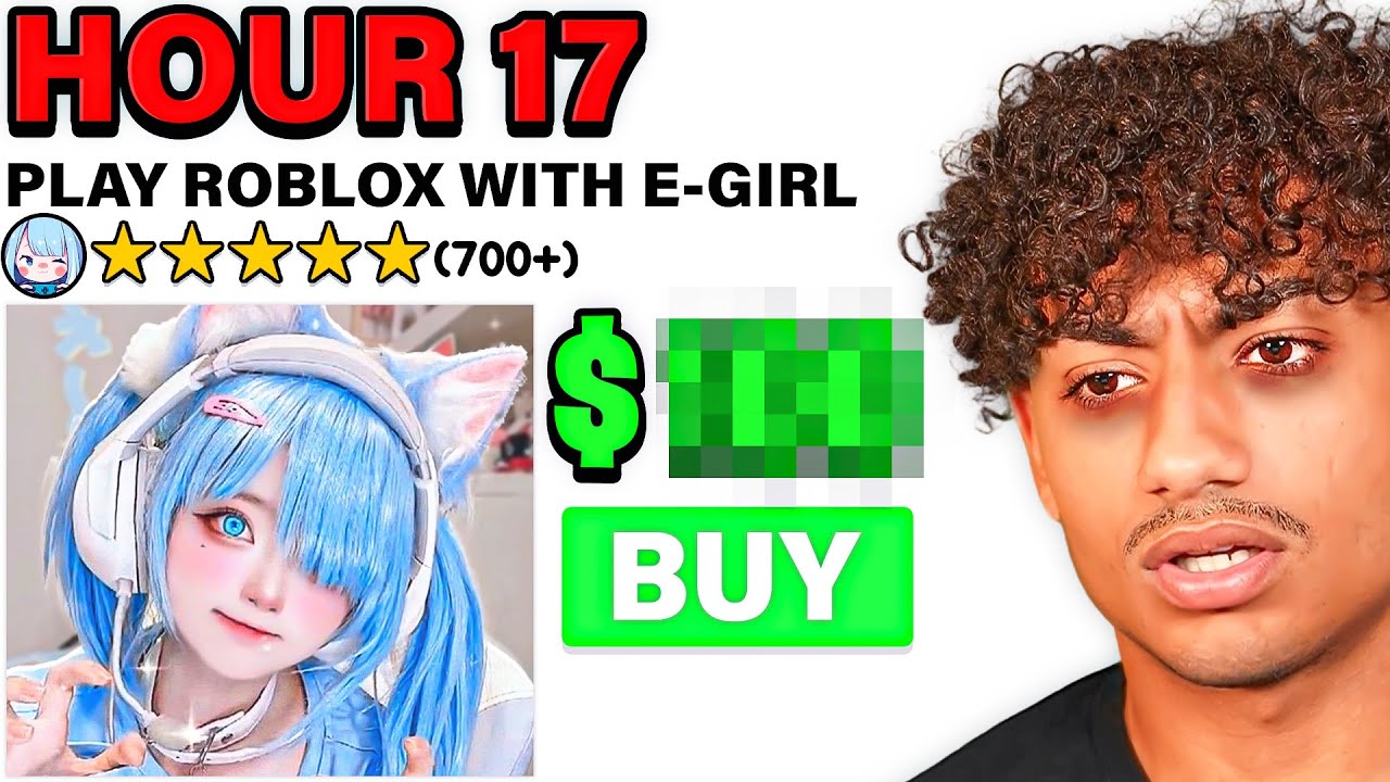 I Hired An E-GIRL To Play With Me For 24 HOURS.. (Roblox Bedwars)