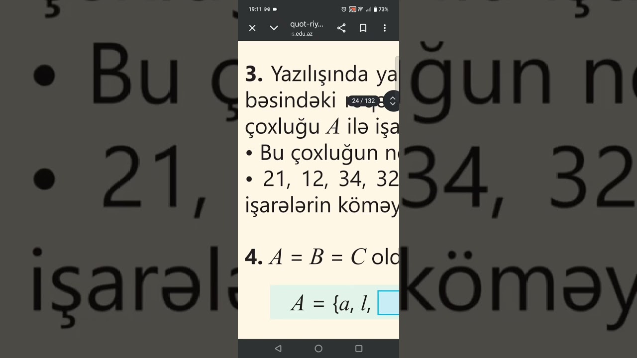6-cı sinif riyaziyyat ümumiləşdirici tapşırıqlar səhifə 22-nin izahı.