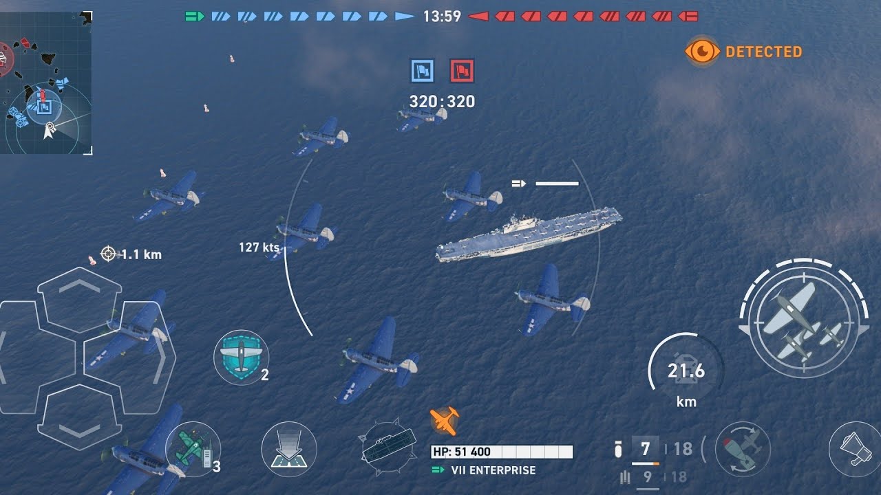 USS Enterprise Tier 7 🇺🇸 premium aircraft carrier gameplay - World of Warships: Legends Mobile