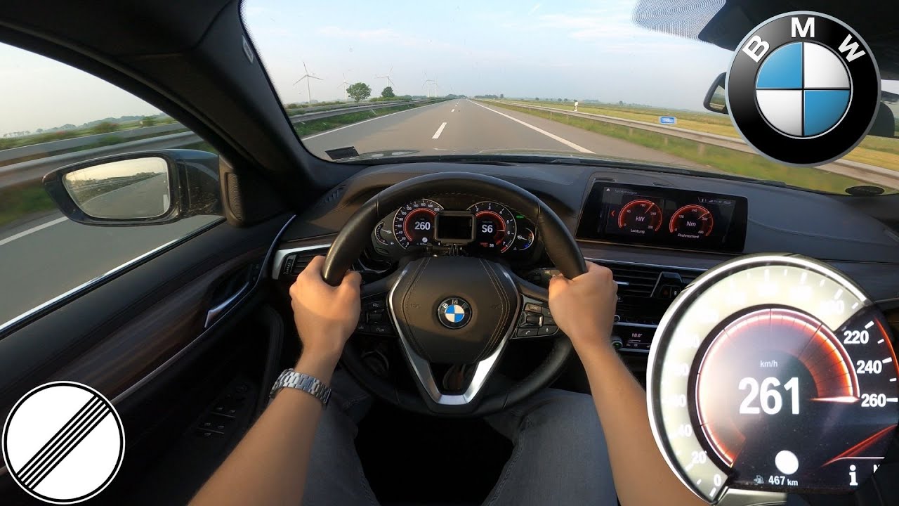 BMW 5 Series 540i Touring Luxury POV Top Speed Run German Autobahn