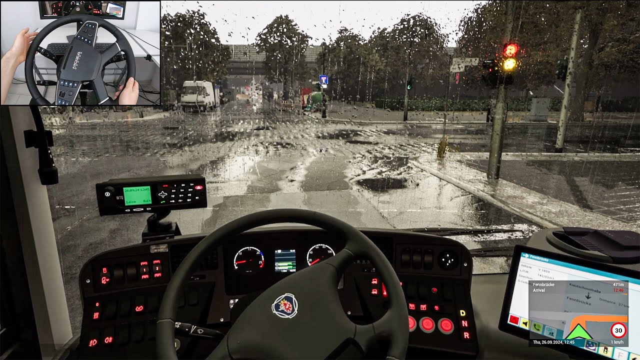 The Bus - w/ Updated Unreal Engine 5 AMAZING Graphics | Rainy drive through Berlin on line 142