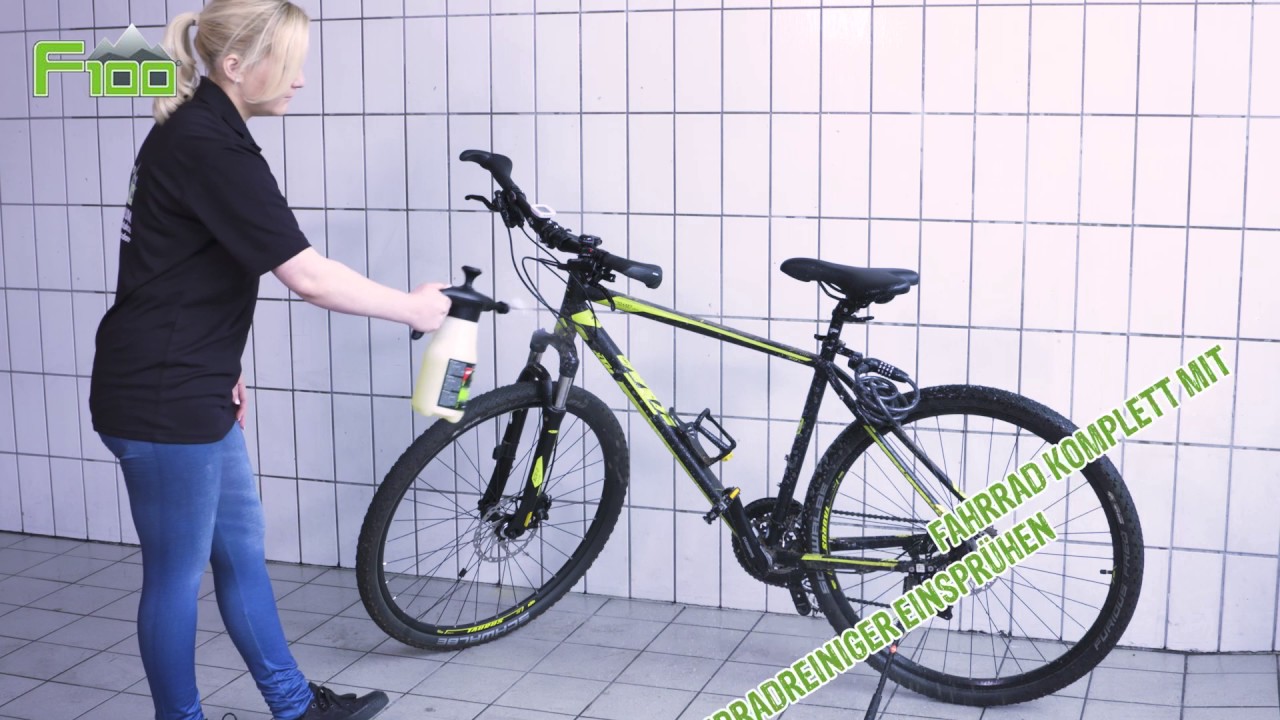 Fahrrad reinigen mit dem Drucksprüher von F100