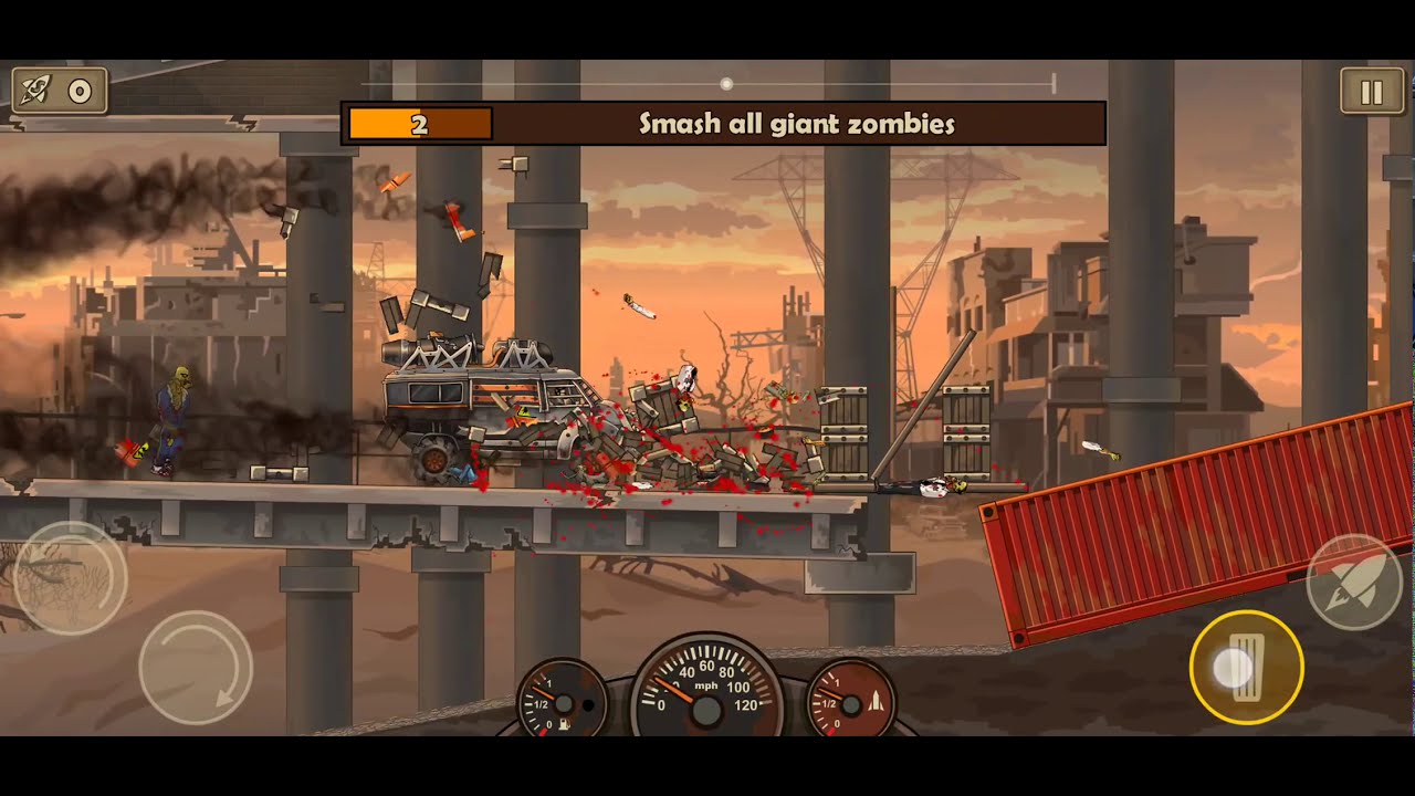 Earn to Die 2 - Missions 8 | 5  Smash all giant zombies