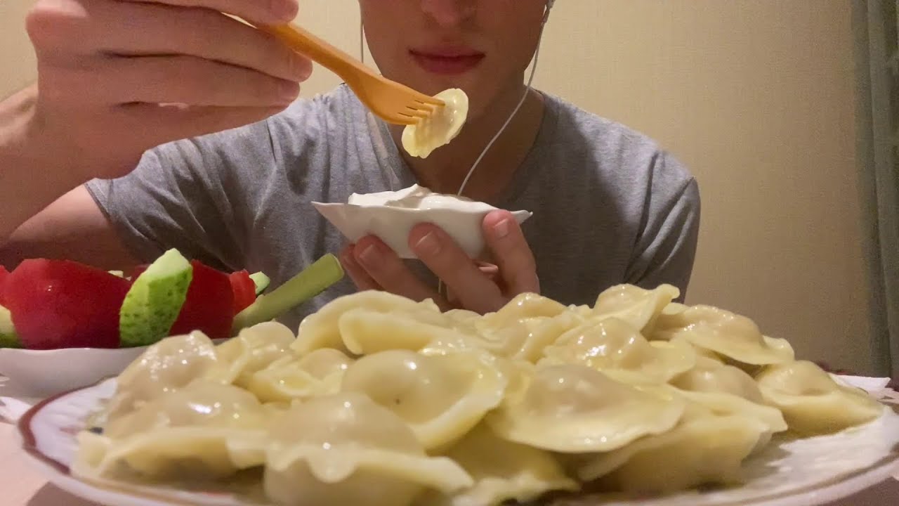 АСМР ИТИНГ ПЕЛЬМЕНИ МУКБАНГ ASMR EATING DUMPLINGS MUKBANG NO TALKING