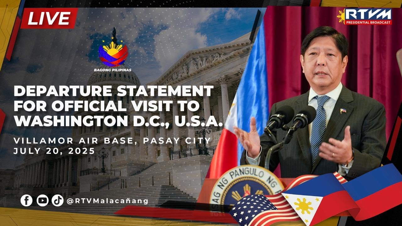 Departure Statement for Official Visit to Washington, D.C., U.S.A. ]
