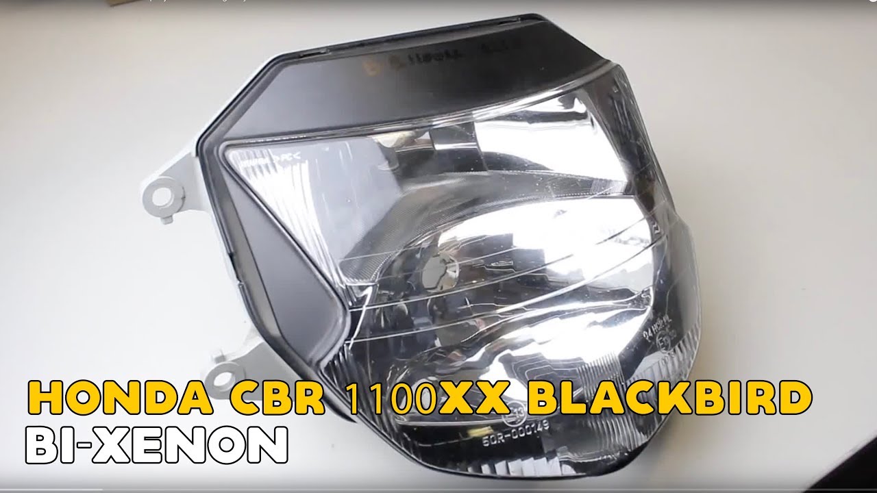 Honda CBR 1100XX Blackbird Bi-xenon projector Led Angel Eyes installation video