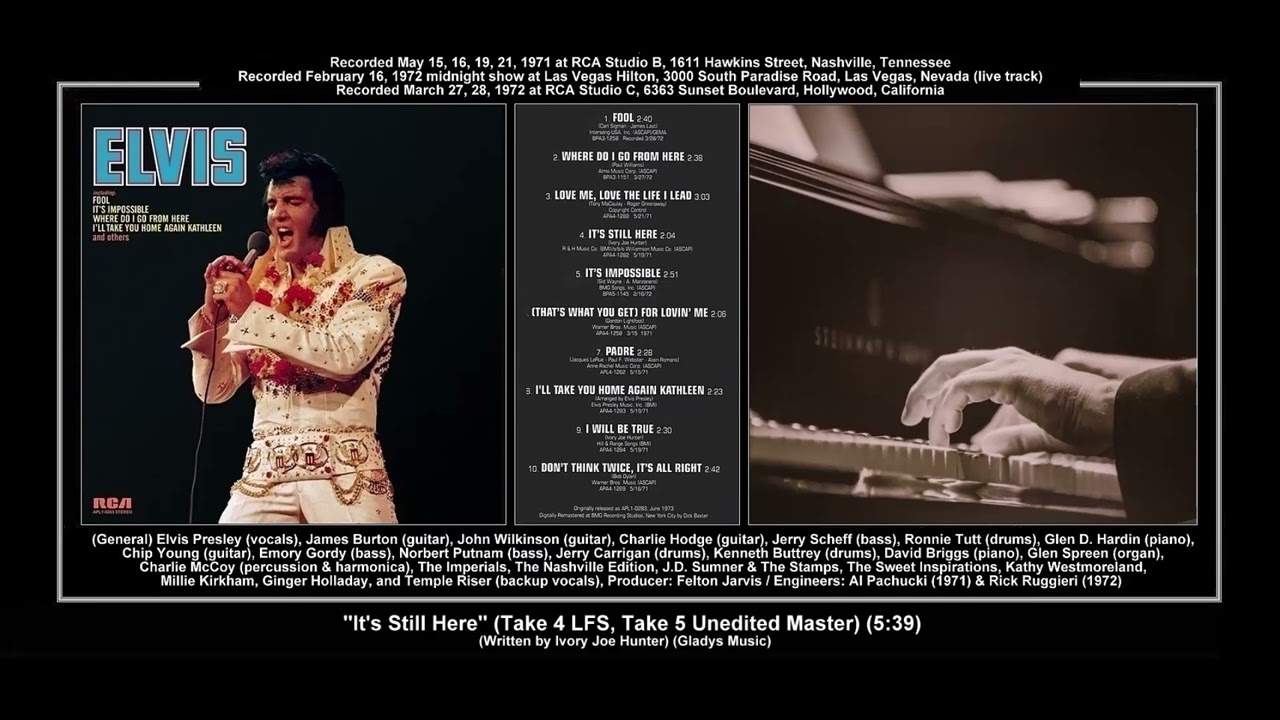 *(1972) RCA ''It's Still Here'' (Take 4 LFS, Take 5 Unedited Master) Elvis Presley