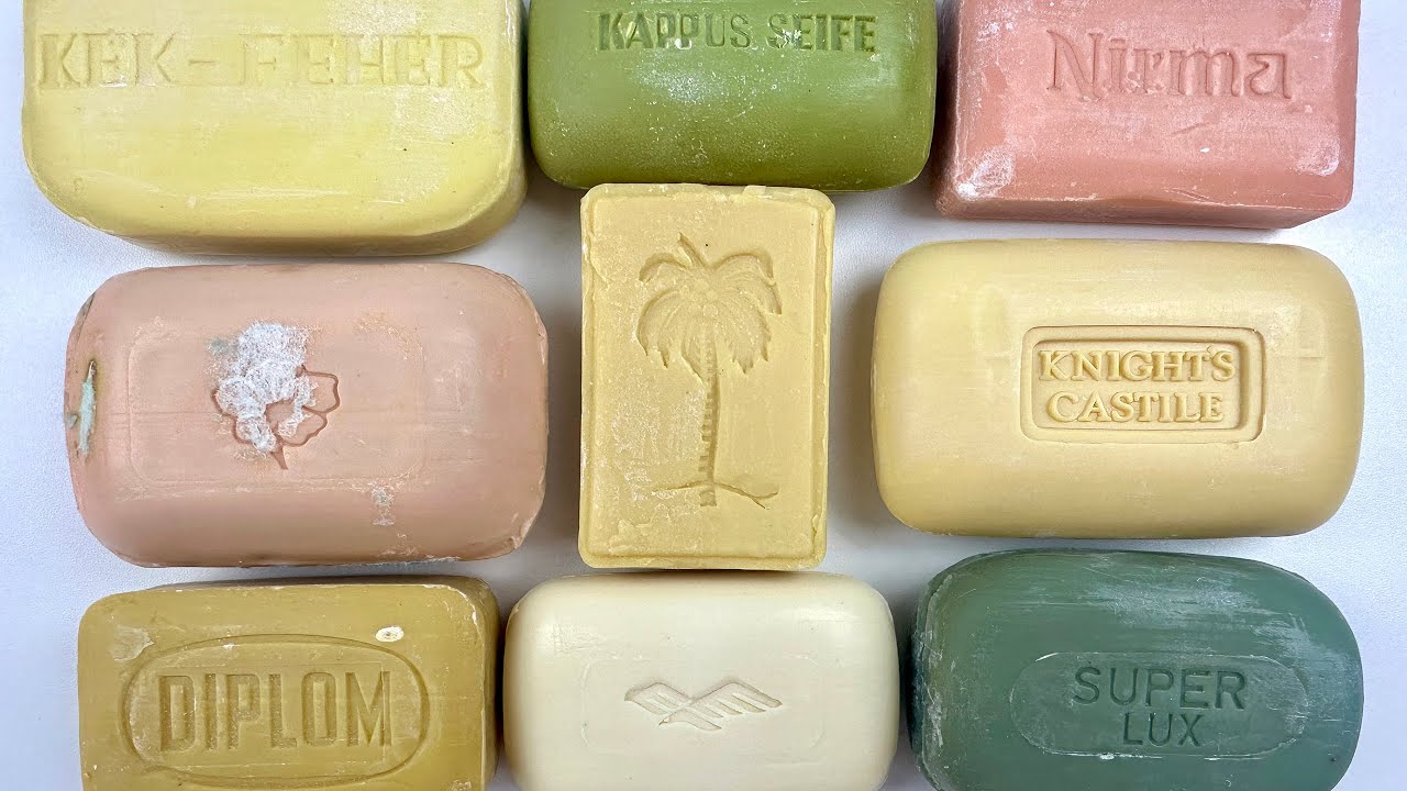 Cutting vintage soap. Carving retro soap | ASMR Soap.