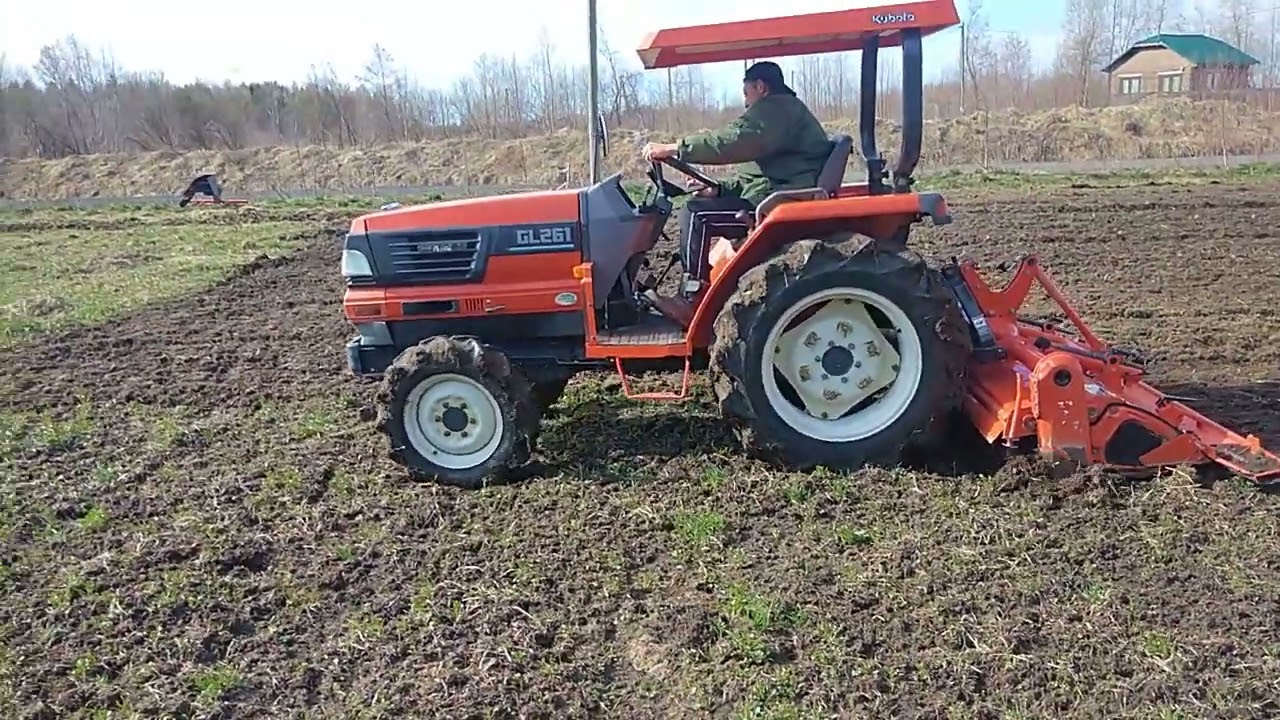 японский минитрактор Kubota gl - 261 фрезеровка.