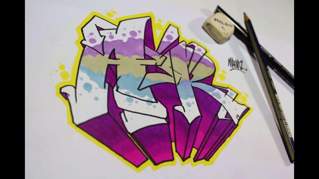 Como hacer letras graffiti f&aacute;cil y sencillo - Tutorial