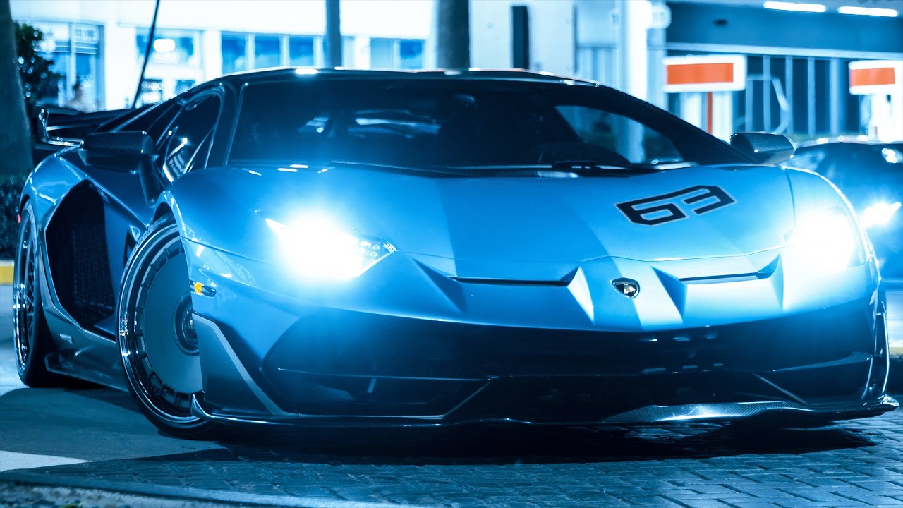 1 Hour | Lamborghini Aventador SVJ Miami Invasion 4K