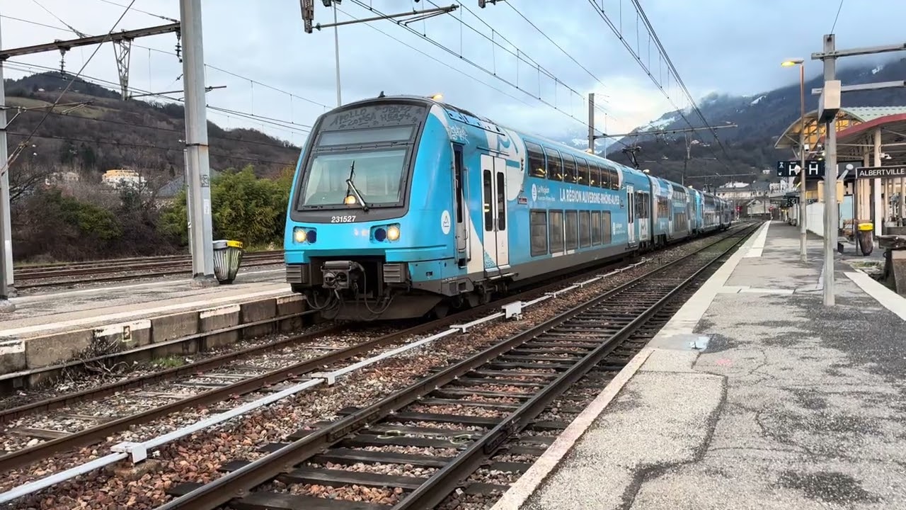 Départ du TER 88348 ce 20 février en gare d’Albertville à 17h44 de Moutiers Salins -Brides -………………..