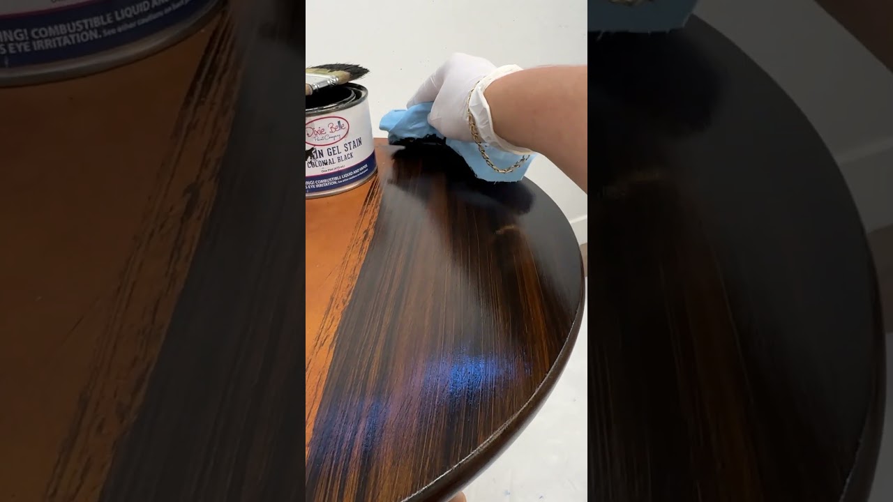 How To Gel Stain Over Stained Wood #shorts #diy #furniture #homedecor #howto #plantstand #makeover