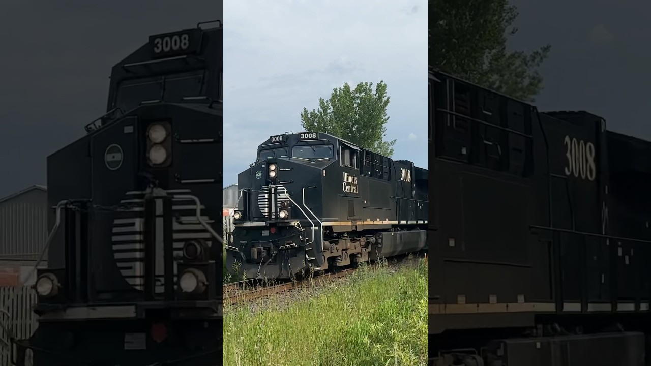 The Illinois Central Heritage Unit Leading On CN Q102 #railway #railfan #cntrain #heritageunit