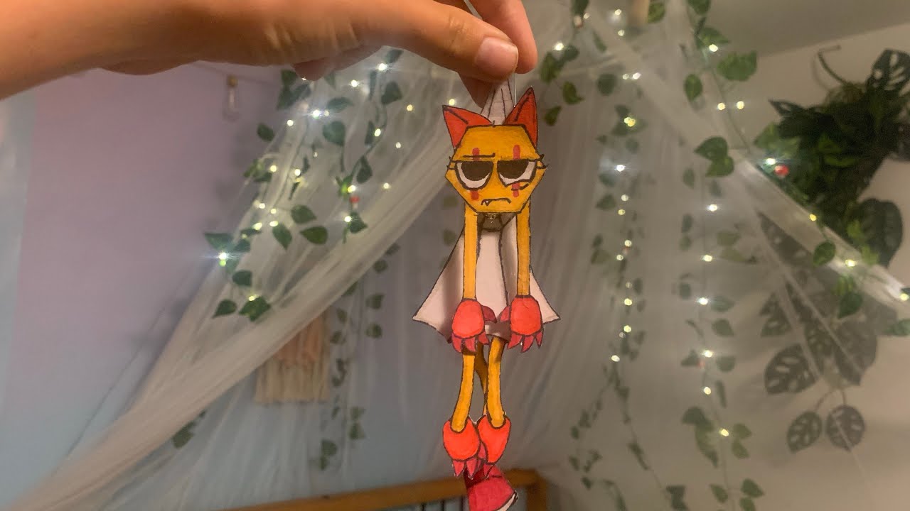Making scraps from dandy&rsquo;s world into a hanging paper doll! 🖍️✨