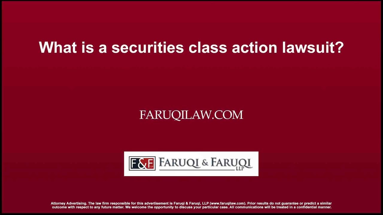 What is a securities class action lawsuit?