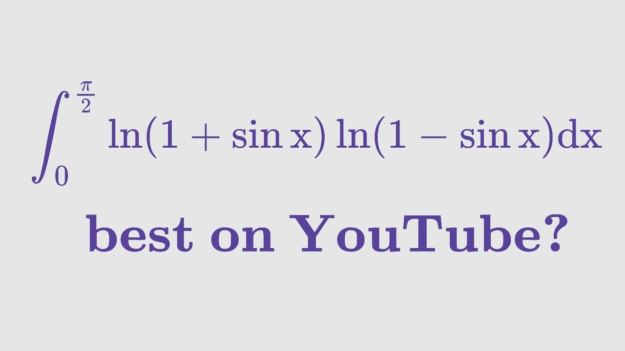THE COOLEST LOG TRIG INTEGRAL ON YOUTUBE!