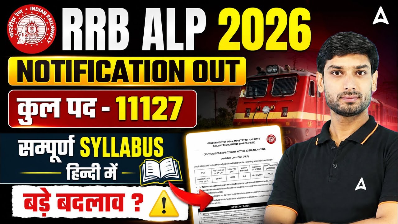 RRB ALP New Vacancy 2026 | RRB ALP Notification 2026 | ALP New Vacancy 2026 |Syllabus, Qualification