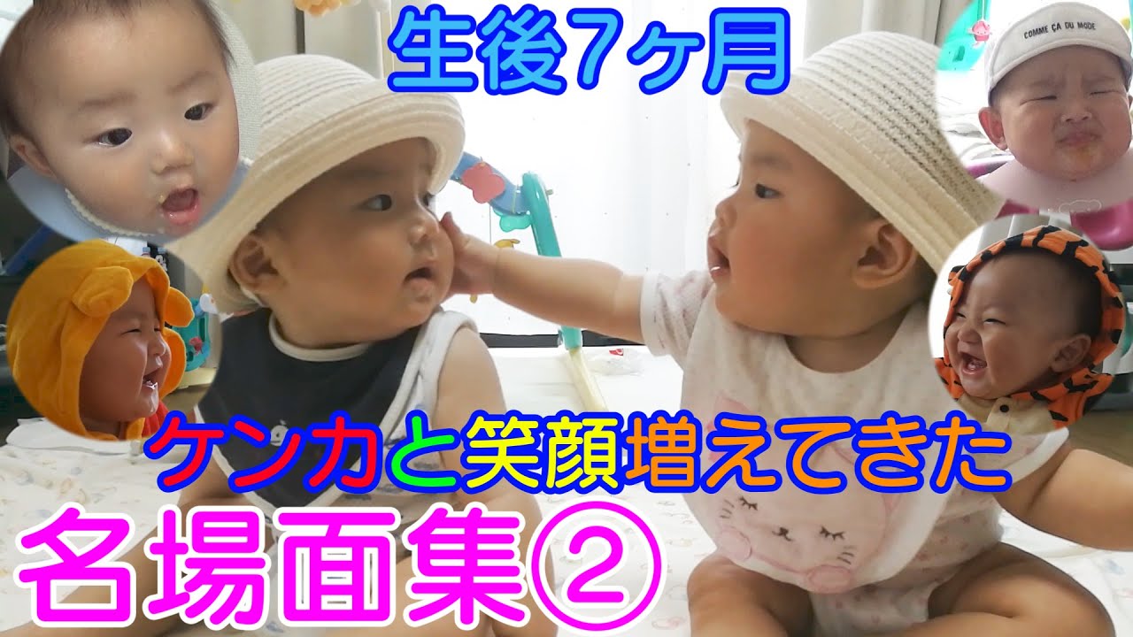 【生後7ヶ月】笑顔とケンカが増えてきた！名場面集②男女双子赤ちゃんMix twins a smile and quarrels increased