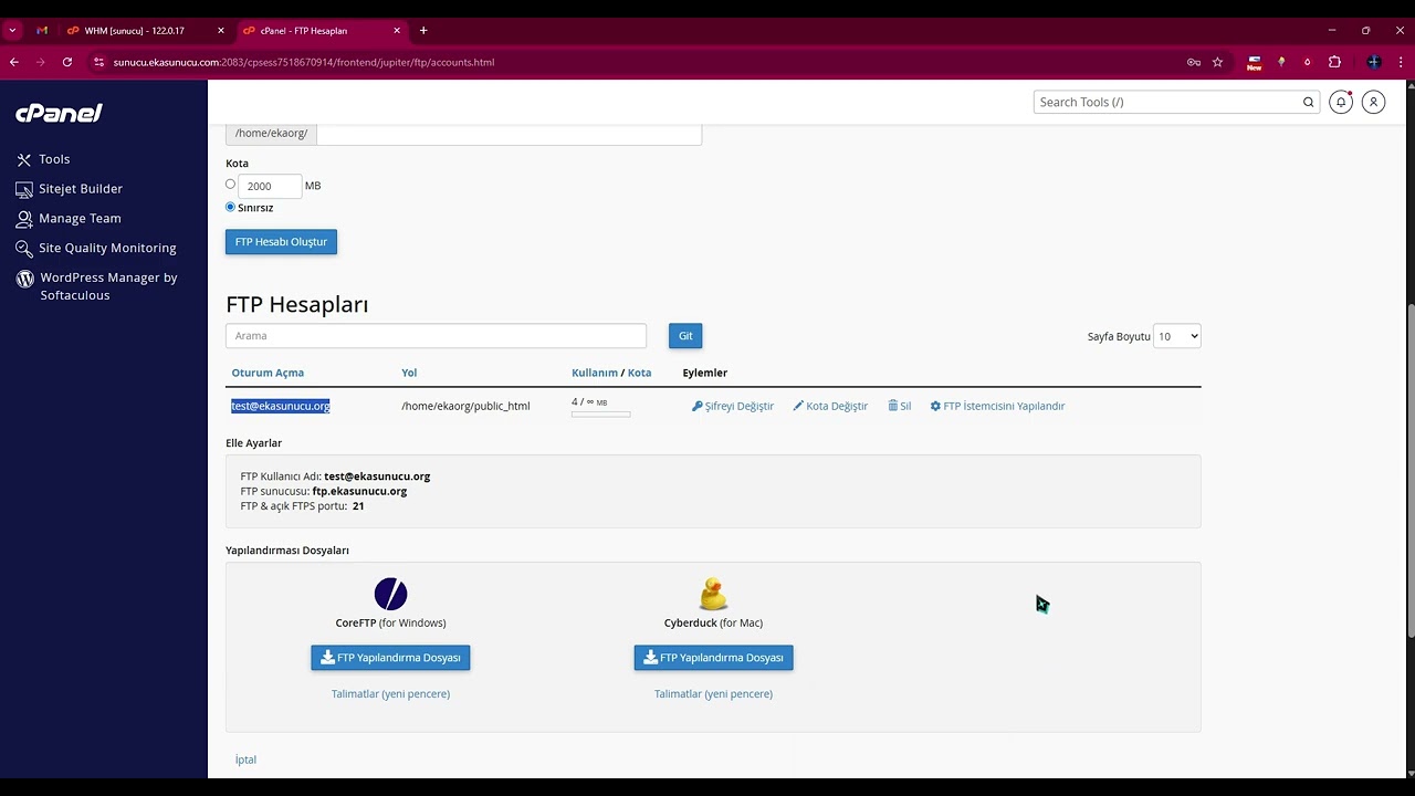 🔐 cPanel &Uuml;zerinden FTP Hesabı Nasıl Oluşturulur?