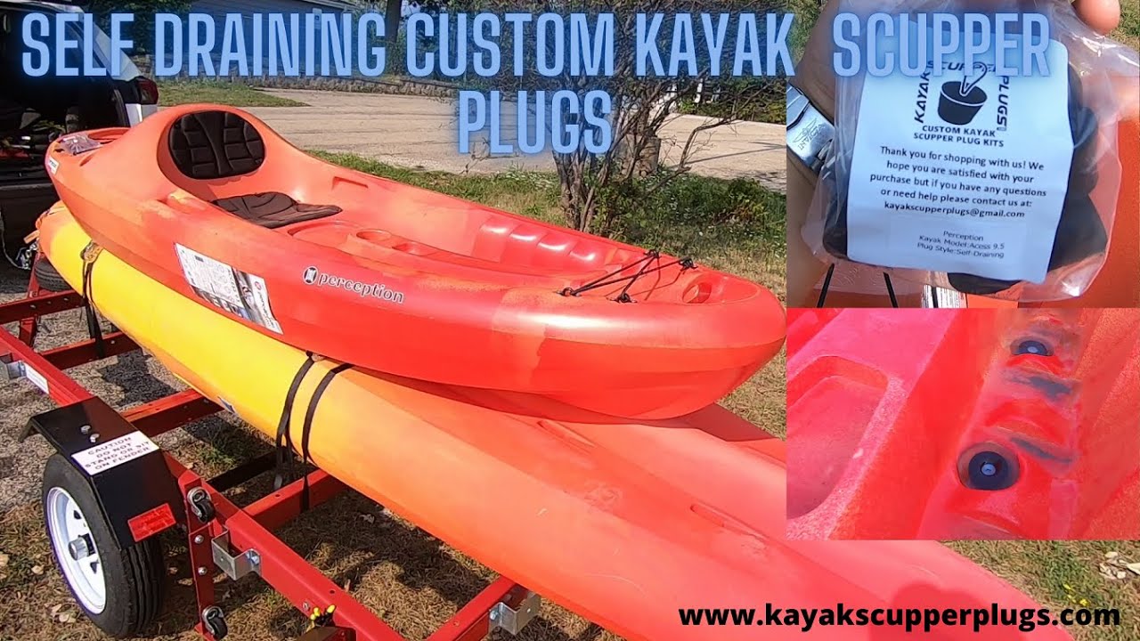 Self draining kayak scupper plugs