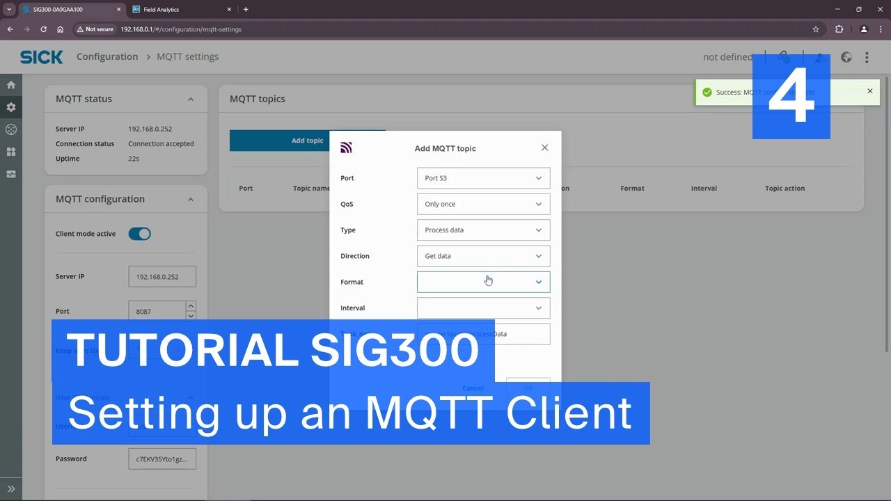 Tutorial SIG300 (4/5) &ndash; Setting up an MQTT Client