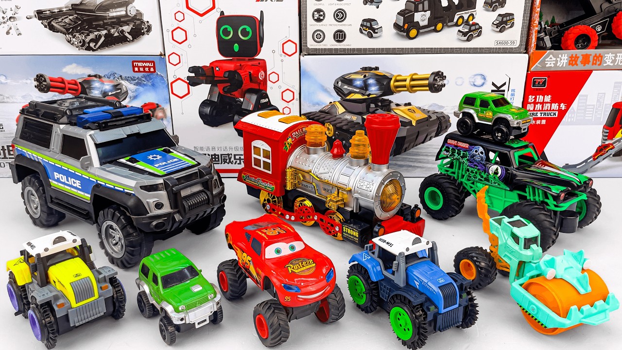 Unboxing RC Dickie Toys Police SUV, R/C Off-Road Jeep, RC Rescue Fire Truck 2.4GHz