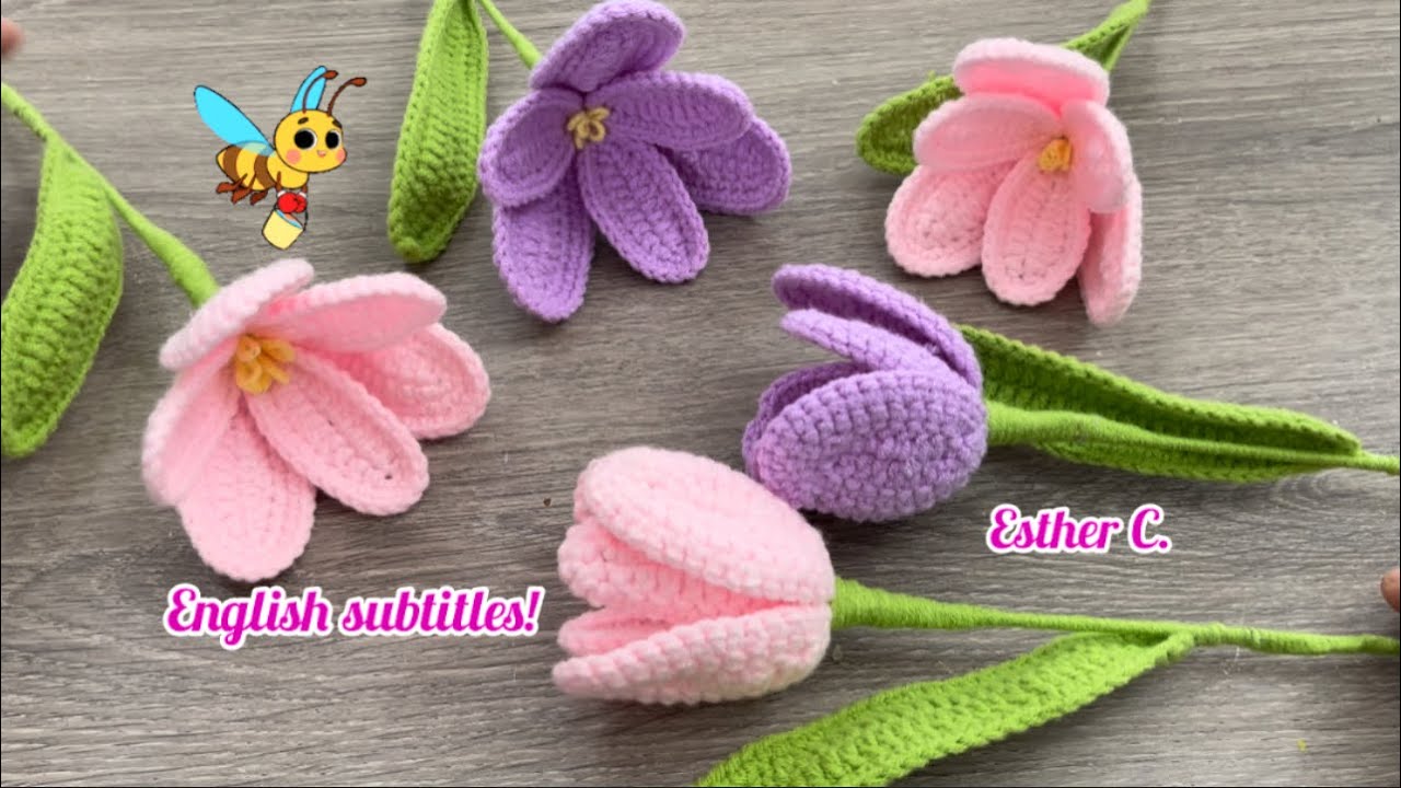 Tulipanes Tejidos a Crochet-Tutorial Tulipanes a Crochet🌷Paso a Paso #tulips #tulipanes